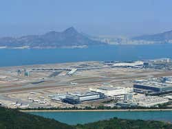 Aeropuerto de Hong Kong desde el aire