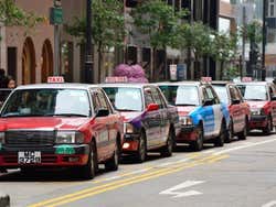 Parada de taxis en Hong Kong