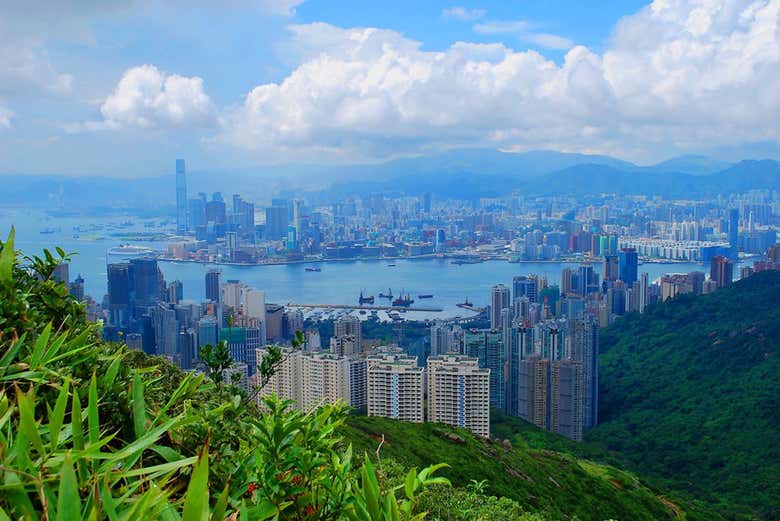 Vistas de Hong Kong desde el tren